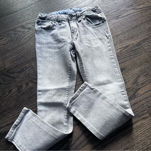 Gap Girls Super Skinny Gray Jeans Size 8 Years Adjustable Waist Stretch Denim